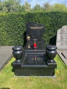 Kopsteen hart model met banden en afdekplaten op een verhoogt onderstel